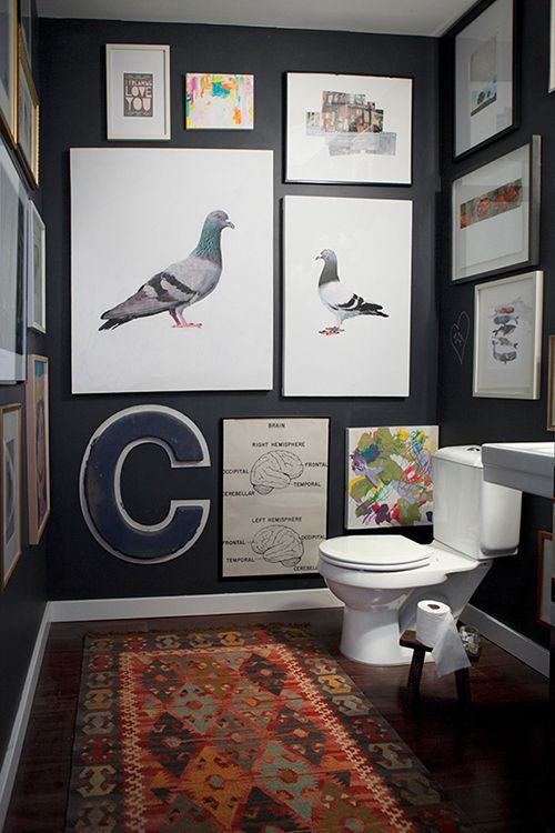 bathroom gallery wall